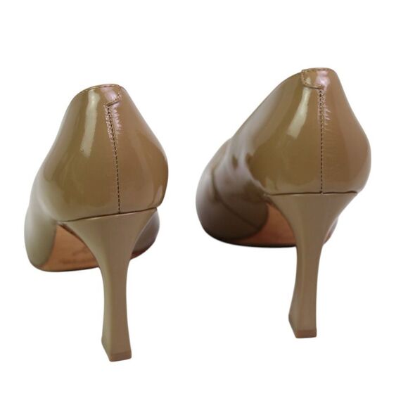 Carolinna Espinosa PATENT BEIGE REAL LEATHER HIGH HEEL POINTED PUMP SHOES 6.5M - Picture 4 of 12